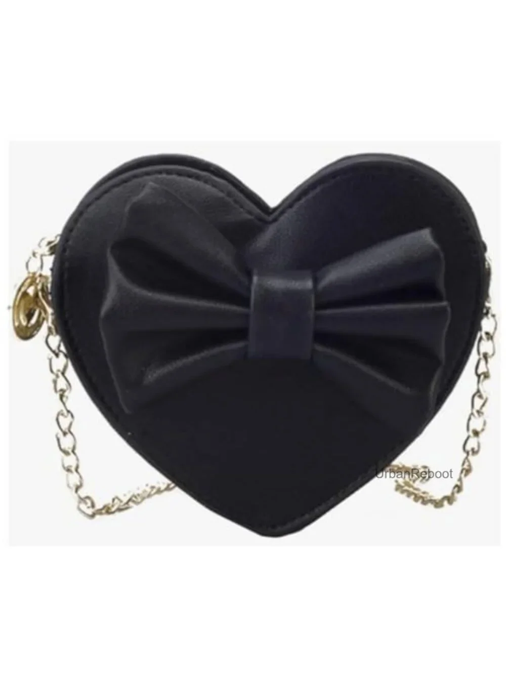 Heart Shaped Crossbody Purse Mini Leather Chain Bow Shoulder Bag